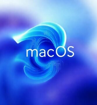 Logo macOS futurista y digitalmente brillante