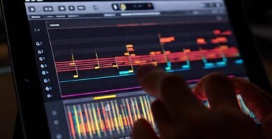iPad crea arte musical digital vibrante