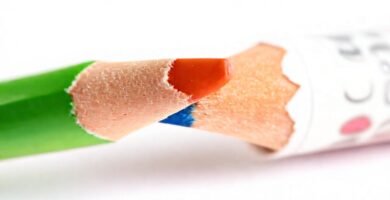 Niño feliz dibuja con lápiz colorido