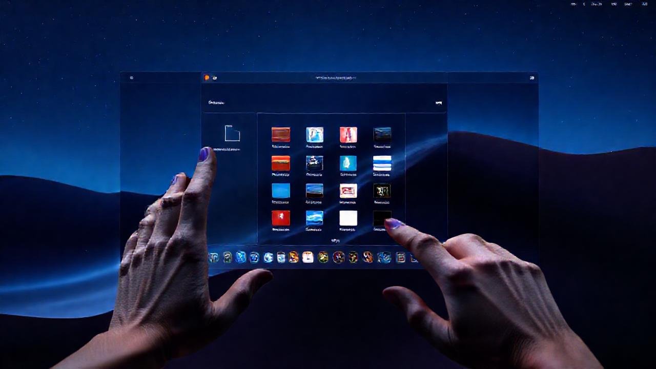 Interfaz digital futurista y visualmente impactante