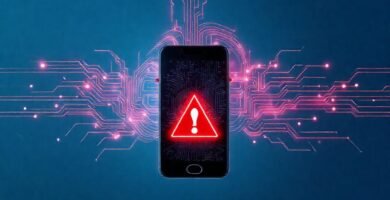 Interfaz móvil: datos digitales y alerta
