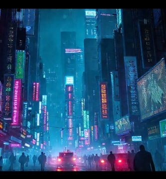 Ciudad cyberpunk distópica