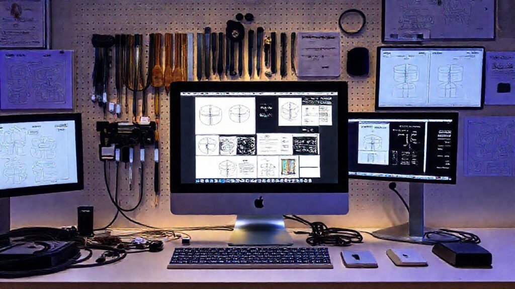 Un técnico limpia su estación de trabajo