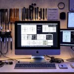 Un técnico limpia su estación de trabajo