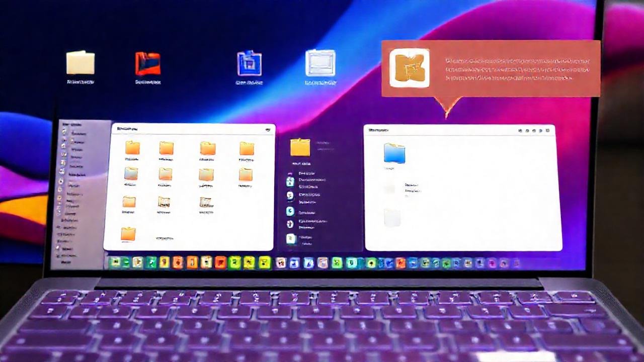 Mac elegante: organización visual y colorida