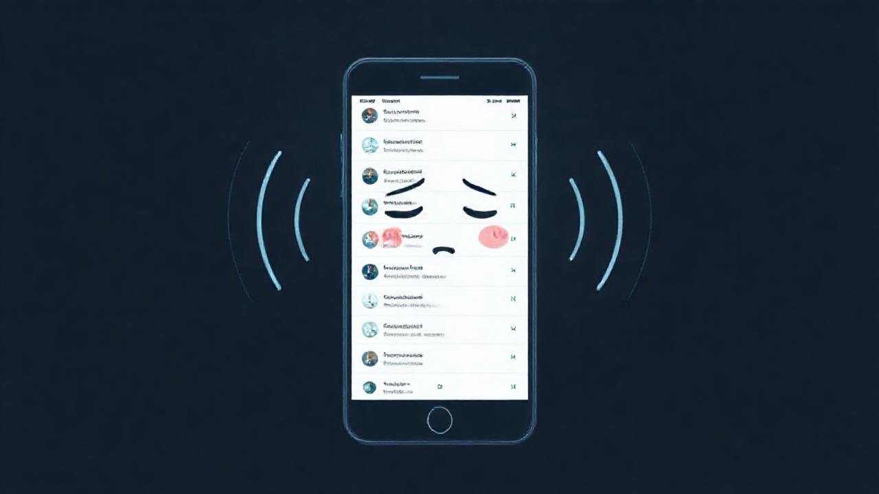 Smartphone sereno, señal sutil, calma total