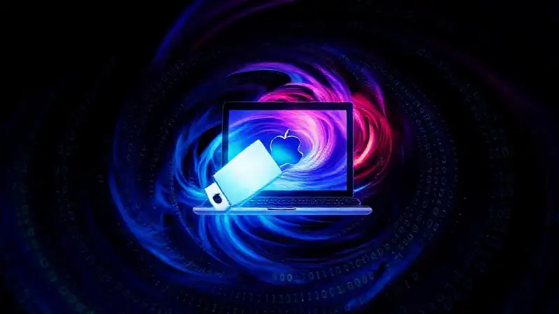 Tecnología moderna y abstracta brilla intensamente