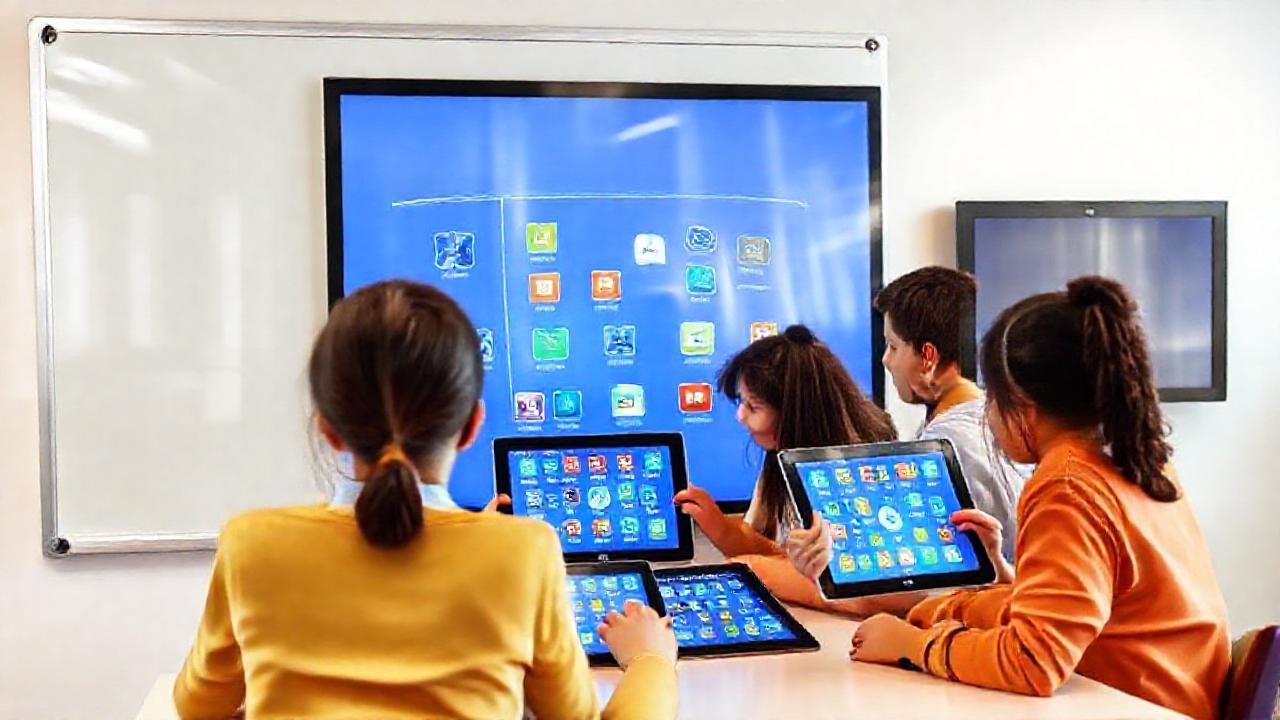 Estudiantes colaboran en un aula virtual